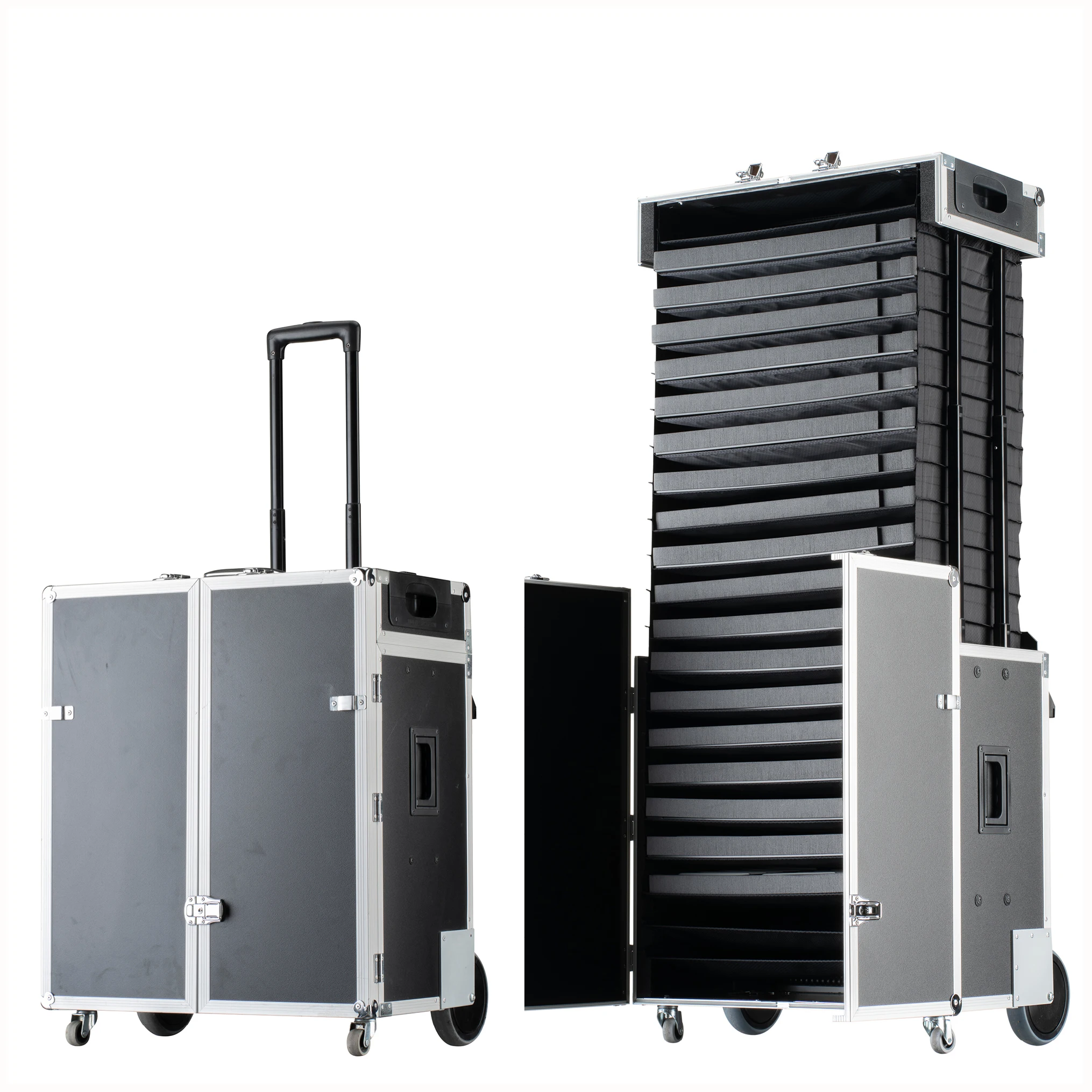 Packaging pull up samplecase classic 86L drawer cabinet fashion glasses display for showcase