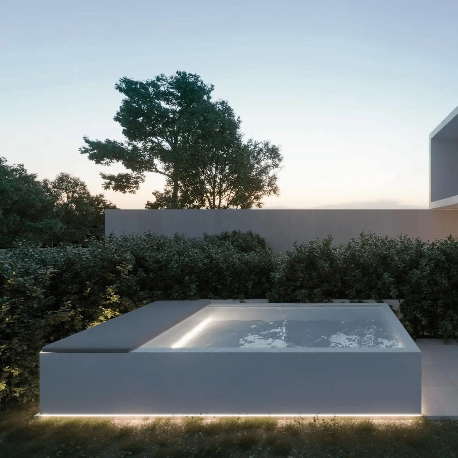 Above-ground fiberglass swimming pool 5 meters 3 meters high surface hardness ideal family patios