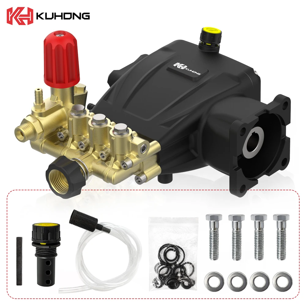 Kuhong 3200psi 220Bar 7.5HP Stainless Steel Petrol Gas Horizontal High Pressure Car Washer Pump