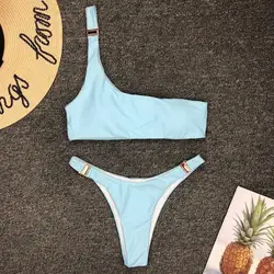 2020 Sexy Women Bikini Set Swimsuits Beachwear Swimwear Women One Shoulder Swimwear