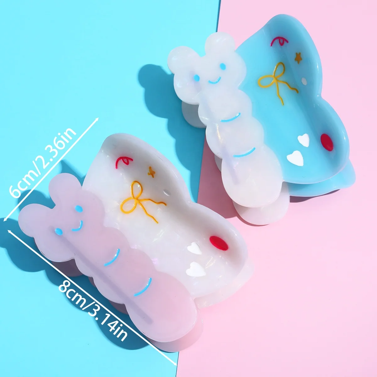 personalized custom acetate hair claw sweet cute hair claws plastic hair claws