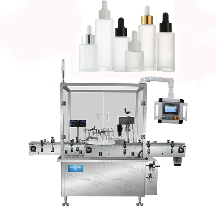 Automatic Full Line Beverage Liquid Vial Essential Oil Perfume Bottles Cosmetics Filling And Capping Packing Machines