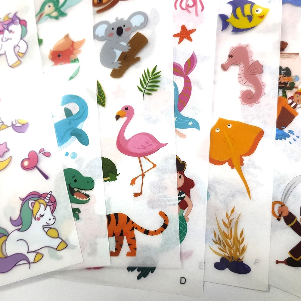 Factory Wholesale Custom Scratch Off Sticker Kids Peel off labels Cute cartoon rub on stickers on books