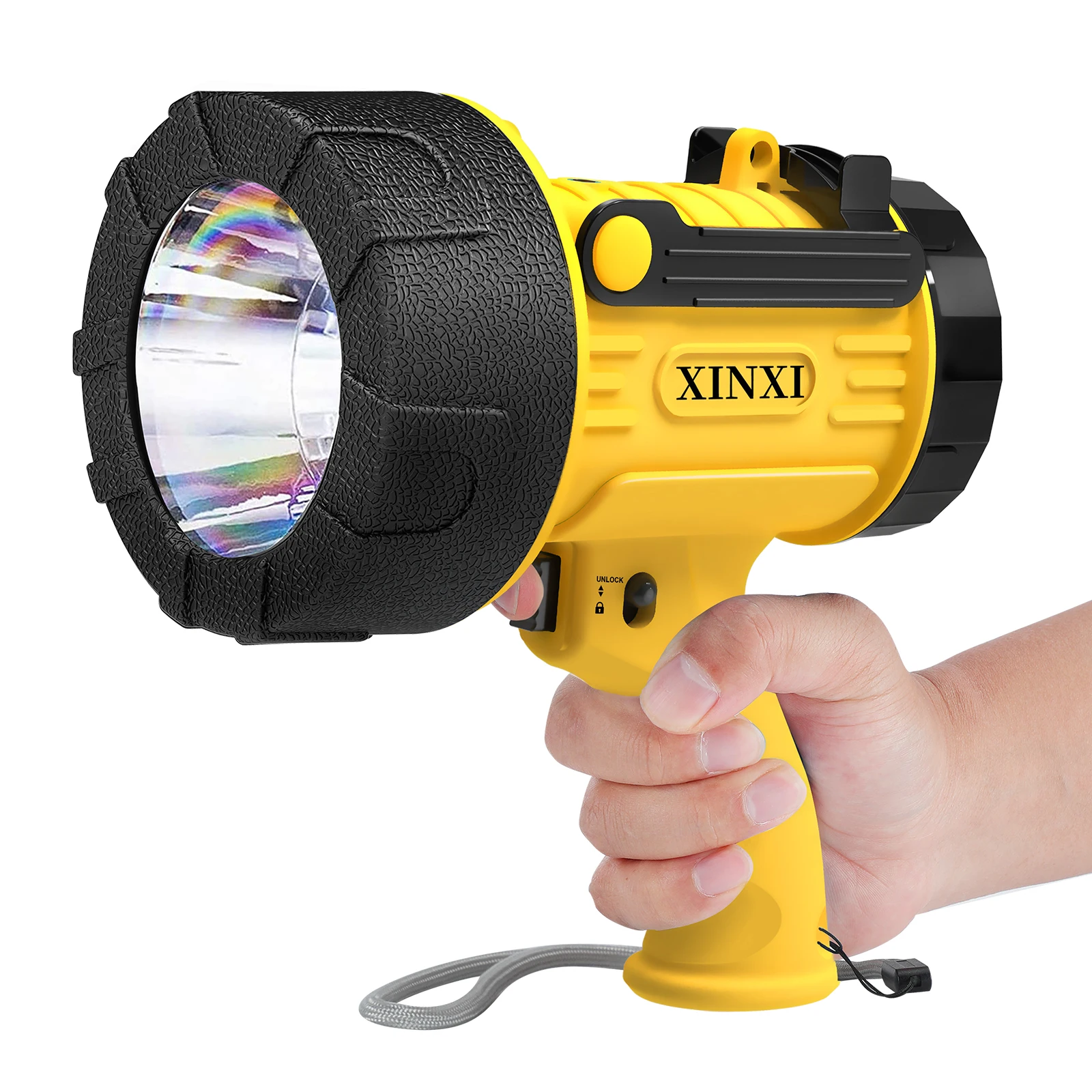 Waterproof  Rechargeable Searchlight Handheld handheld spotlight for hiking, camping, sailing or hunting flashlight