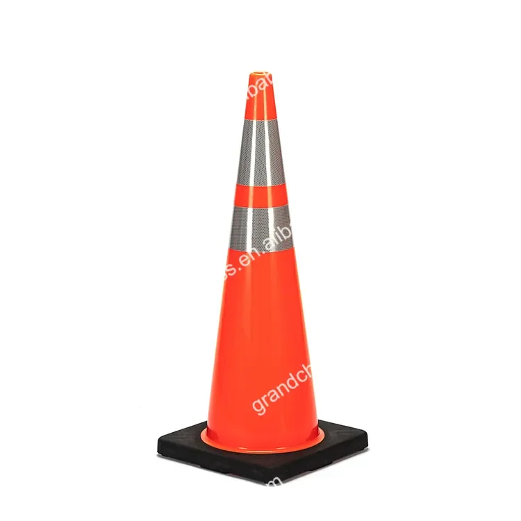 Wholesale Traffic Road Safety Cone 900mm Black Base PVC Orange Traffic Cone With Reflective