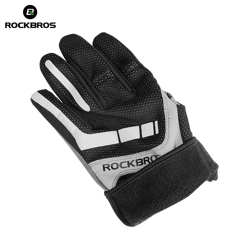  Сенсорный экран ROCKBROS для езды на велосипеде дорожном горном осени и зимы термостойкая ветрозащитная велосипедная утепленная Спортивная перчатка