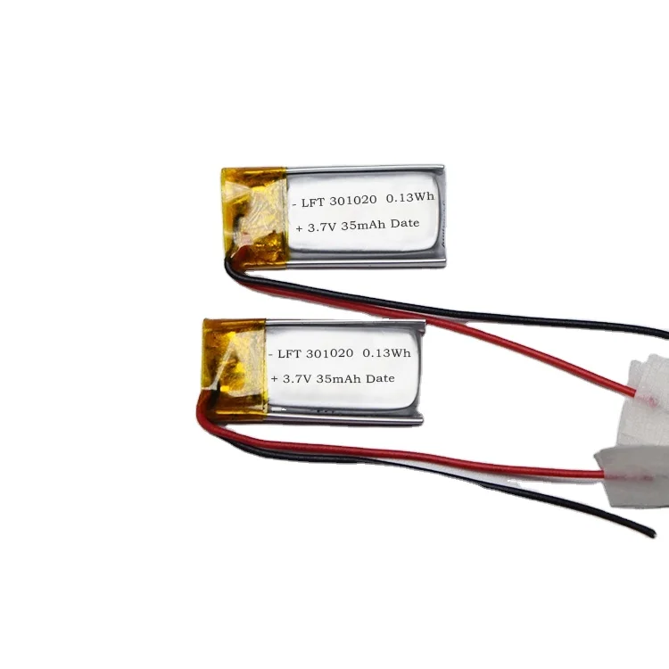Small rechargeable  lithium ion batteries 301020 3.7v 35mah lipo battery for wireless headset earphones
