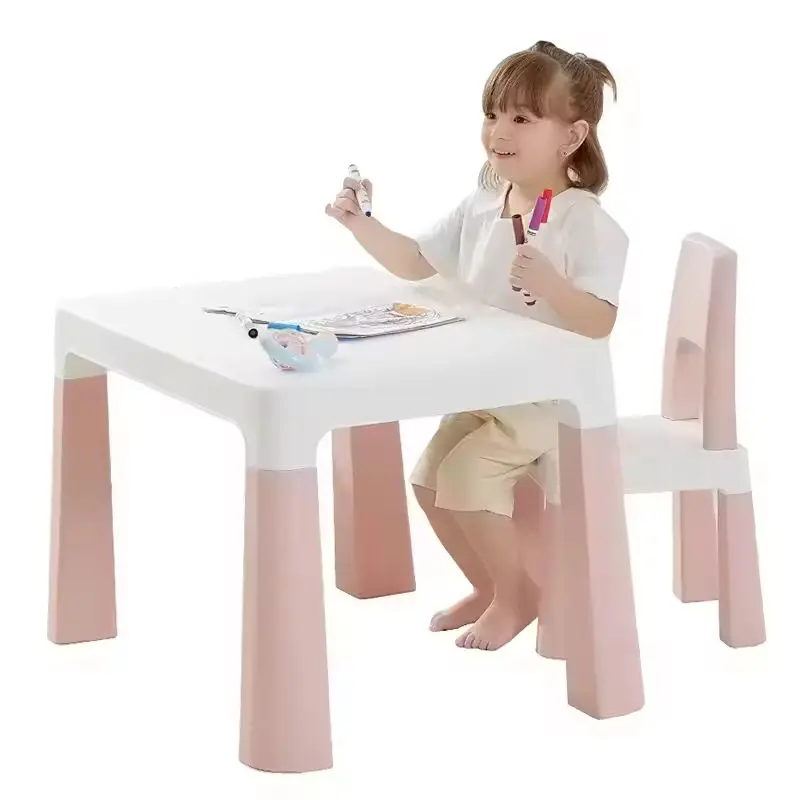 New Design Multifunctional Kids Study Table And Chair Set Load-Bearing Kids Plastic Table And Chair