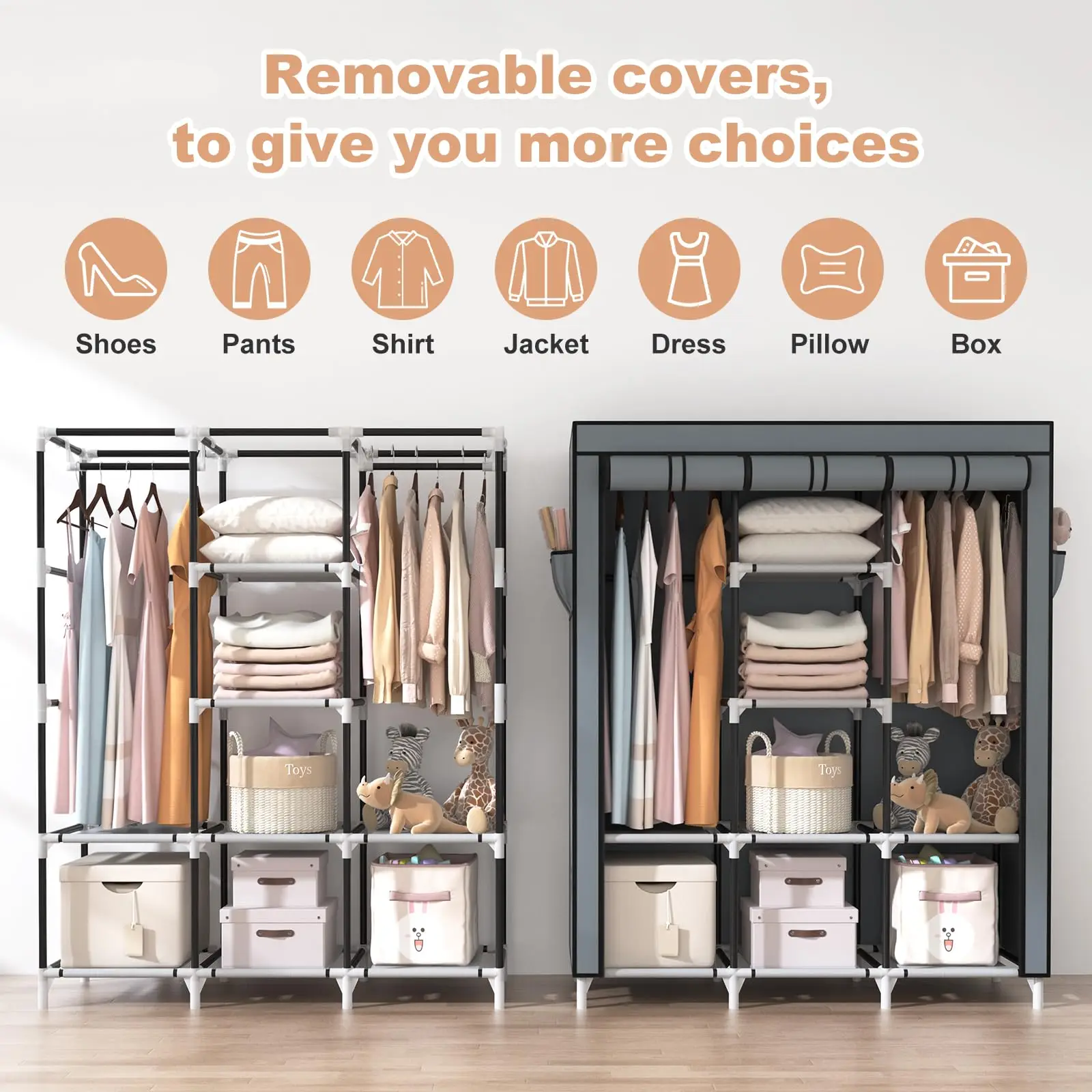 Factory Direct Sales Cloth Wardrobe Clothes Organizer Bedroom Furniture Modern Wardrobe For Clothes