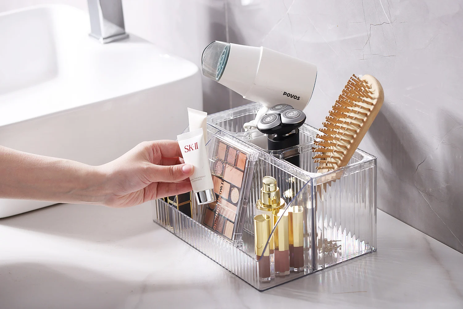 Desktop hair dryer curling iron storage rack