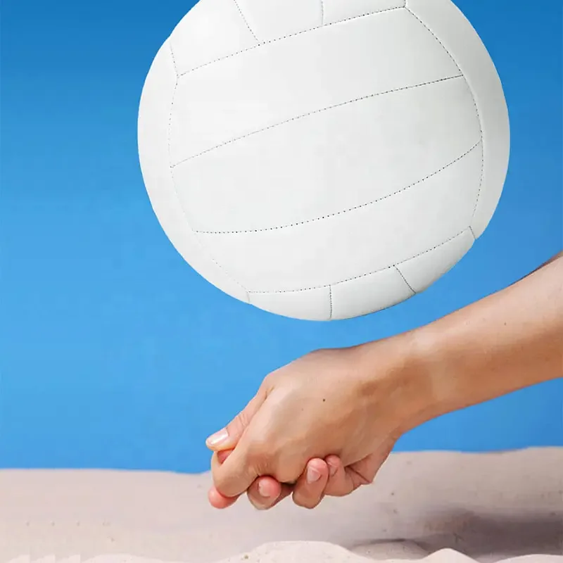 Blank All White Soft PVC Leather Volleyball Ball, Plain Machine-sewn Volleyball for Signatures