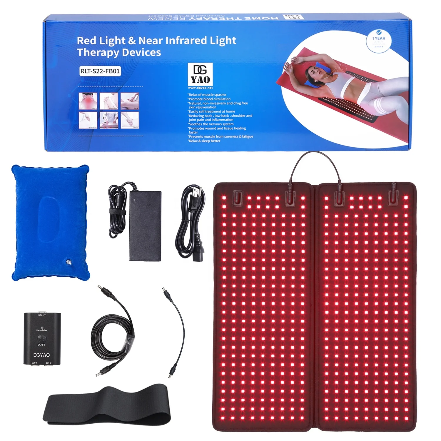 DGYAO Tecnologia Infrared Red Light Therapy Led Flexible Relieve Foot Pain Near Infrared Light Large Red Light Therapy Pad