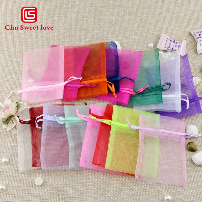 Factory direct sales organza bag jewelry storage holiday gift packaging bag transparent pearl yarn bag