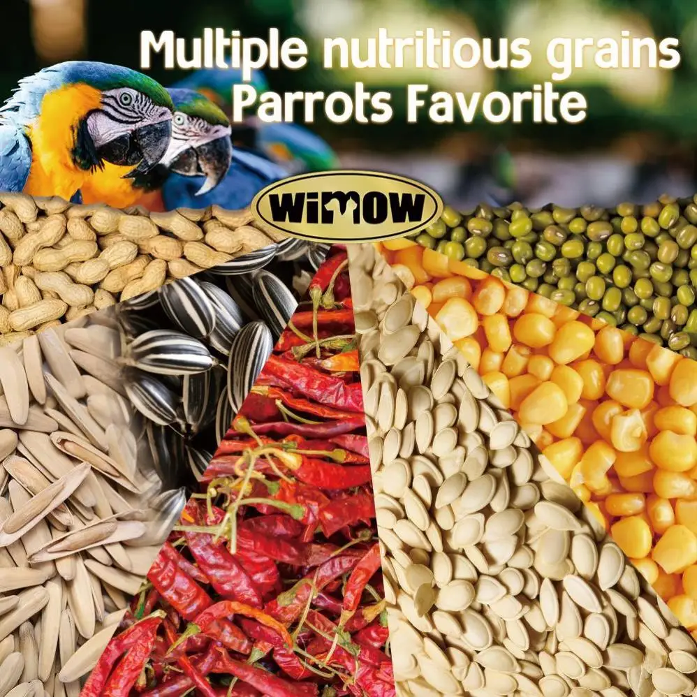 Wimow Wholesale 2kg Mixed with Fruits Grains Northern Parrots African Grey Sunflower Parrot Food