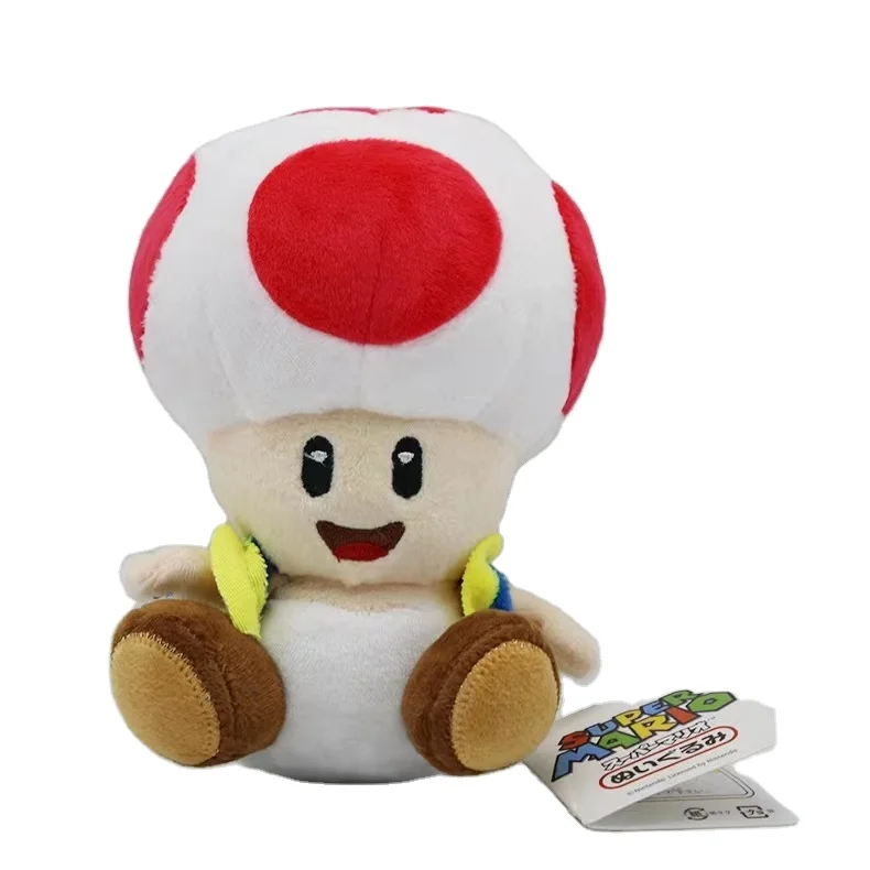 Factory sales 17cm Mario doll  Super Mario Plush Toy Toad Plush Toy 4 Color Mushroom Head