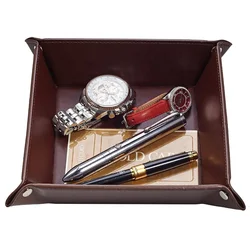 Custom best selling pu leather rolling tray storage tray with own logo