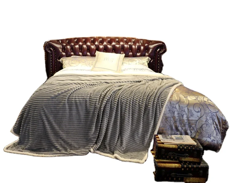 
Super soft and warm bespoke gray double layer blanket for cold weather 