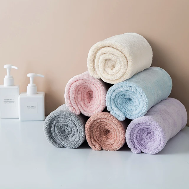 
Cheap sale salon custom super absorbent coral fleece microfiber hair drying turban towel wrap for women long hair 