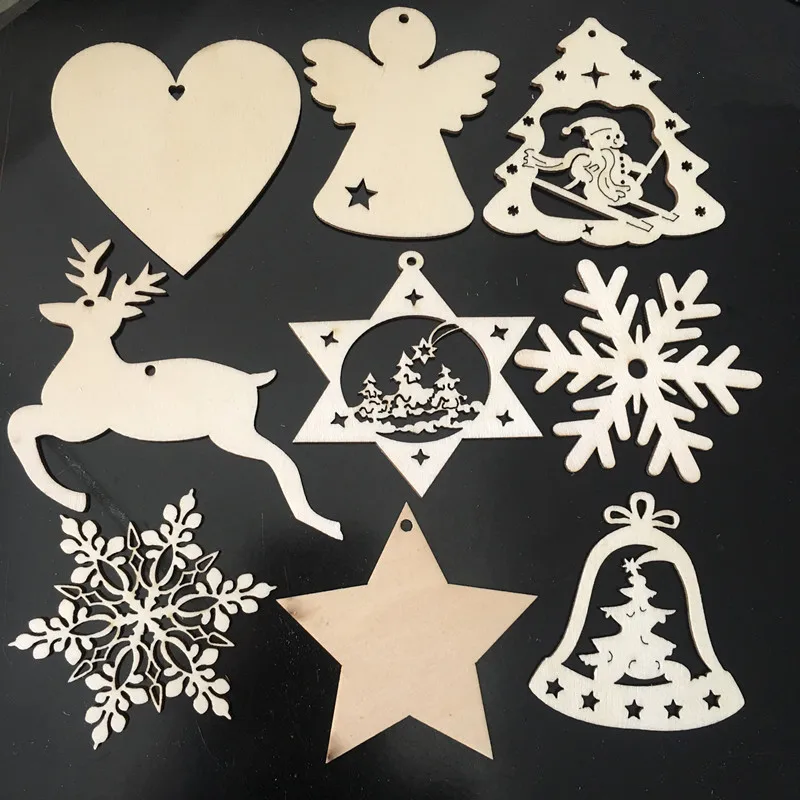 OEM Laser Cutting Service for Wooden Christmas Ball & Tree Ornaments Plywood Cutout Decors