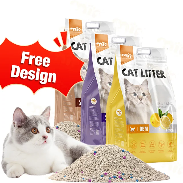 Wholesale Custom Factory Supply Quick Clumping Customizable Fragrance Dust Free Bentonite Cat Litter