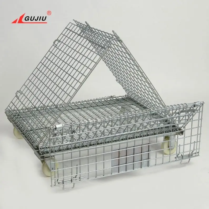 China Storage Steel Stacking Gabion Galvanized Roll Pet Preform Bottle Square Folding Foldable Wire Mesh Pallet Container