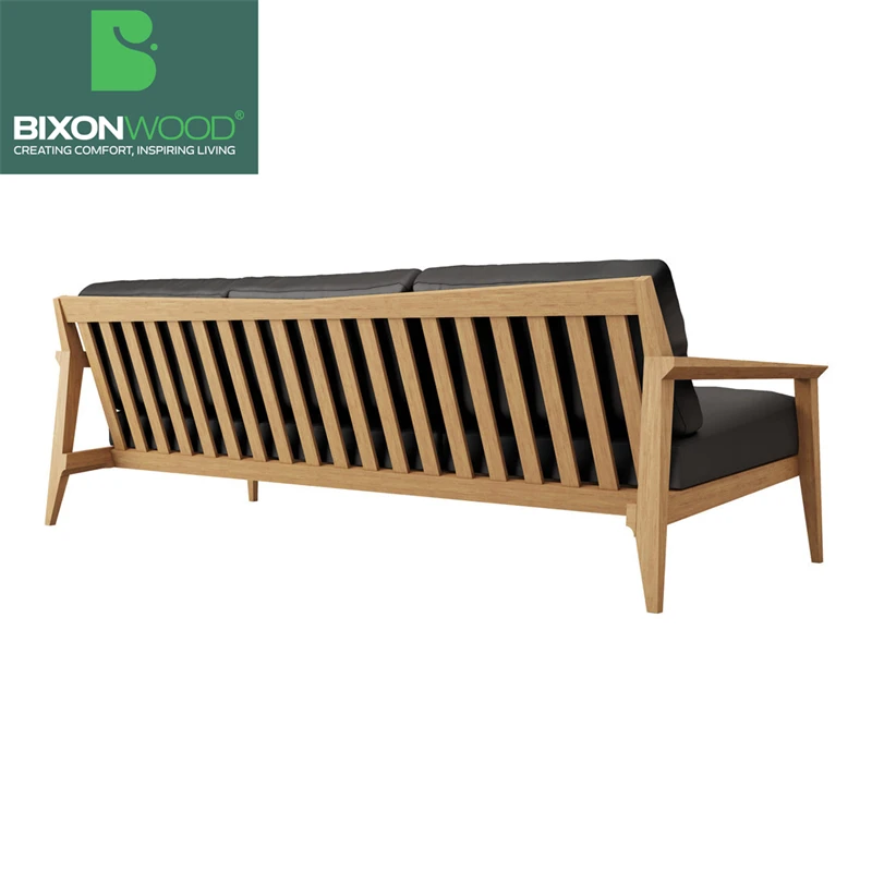 BIXONWOOD Elegant One-Seater Casual Wooden Sofa Set Hollowed-Out Backrest for Hotel Villa Apartment or Workshop