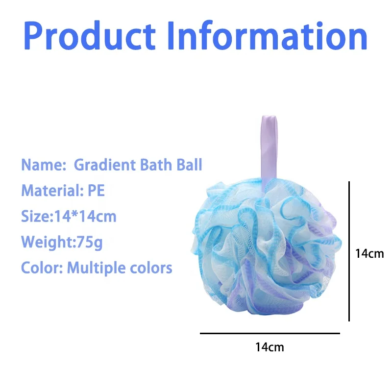 Bath Mesh Pouf Shower Ball Body Scrubber Firmer and Durable Bath Shower Loofah Sponge 75g Konjac Sponge 1pcs/opp Bag Exfoliating