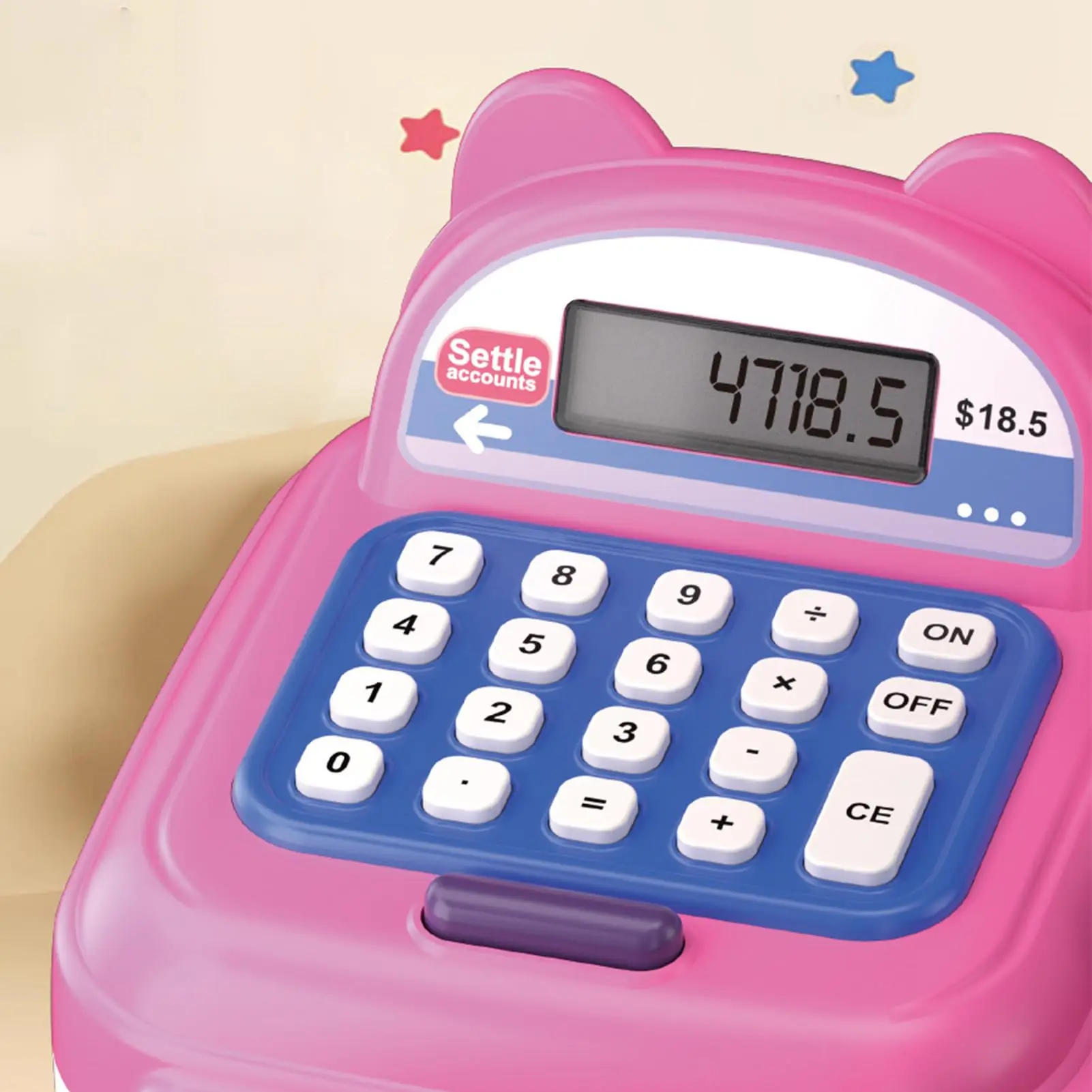 EPT Kids Pretend Play Preschool Supermarket Toy Cash Register Toys with Handheld Scanner Live Microphone Calculator