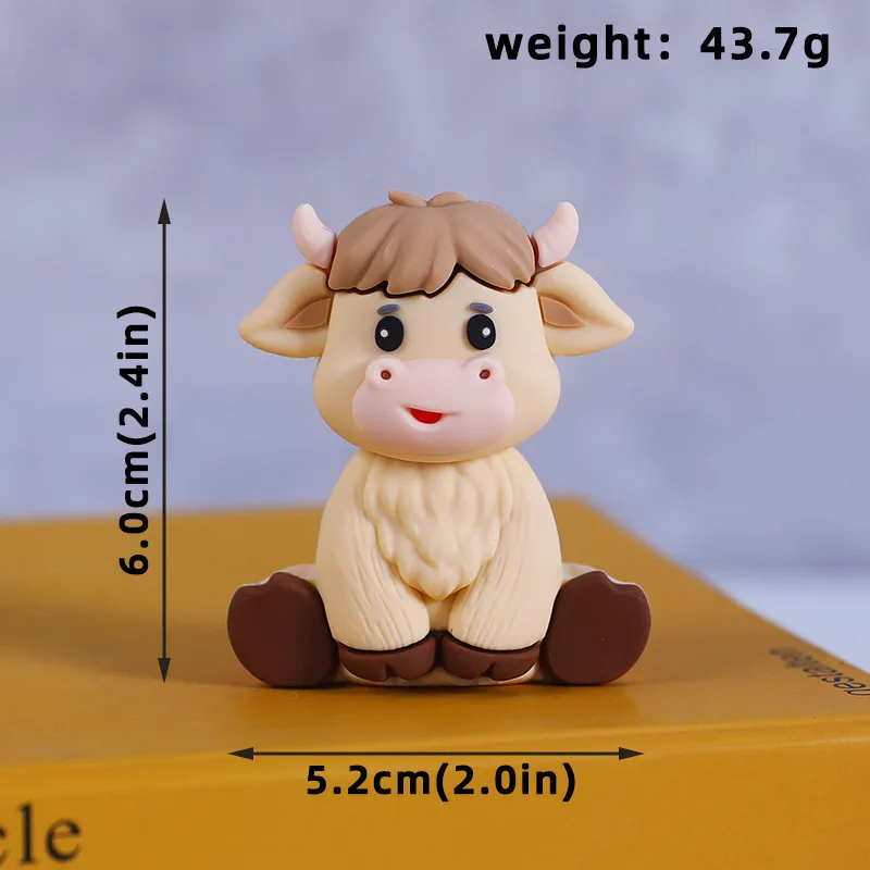 Soft plastic Ungle Animals Cake Decoration Yak Pony Sheep Pig Chicken Cake Topper For Birthday Party