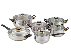 12pcs kitchen super capsule bottom stainless steel non stick cookware set