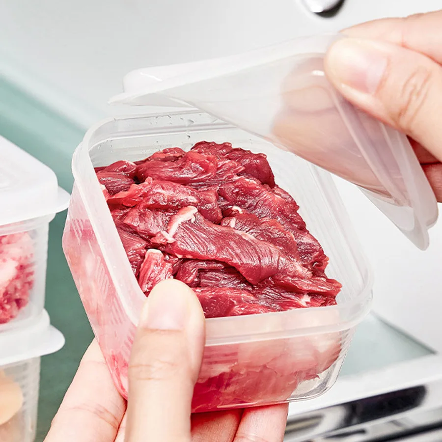 4 упаковки прозрачные пластиковые контейнеры для хранения продуктов с крышками