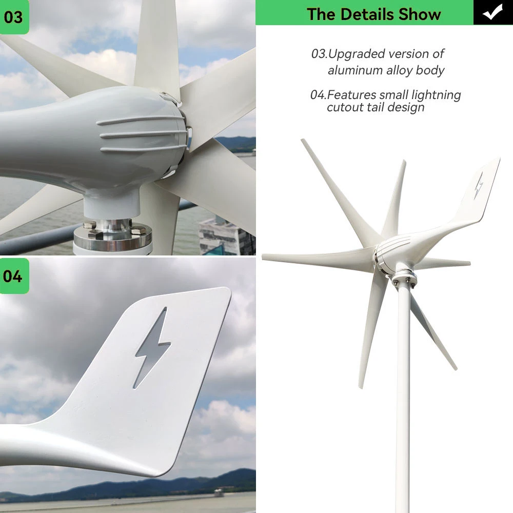 12V 24V 48V Turbine Wind Generator Horizontal Type Wind Power Generation System 500W 800W