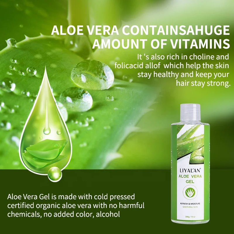 Best Private label Custom Korean 300ml Aloevera Gel Moisturizing Soothing 100% Pure Natural Organic Aloe Vera Gel
