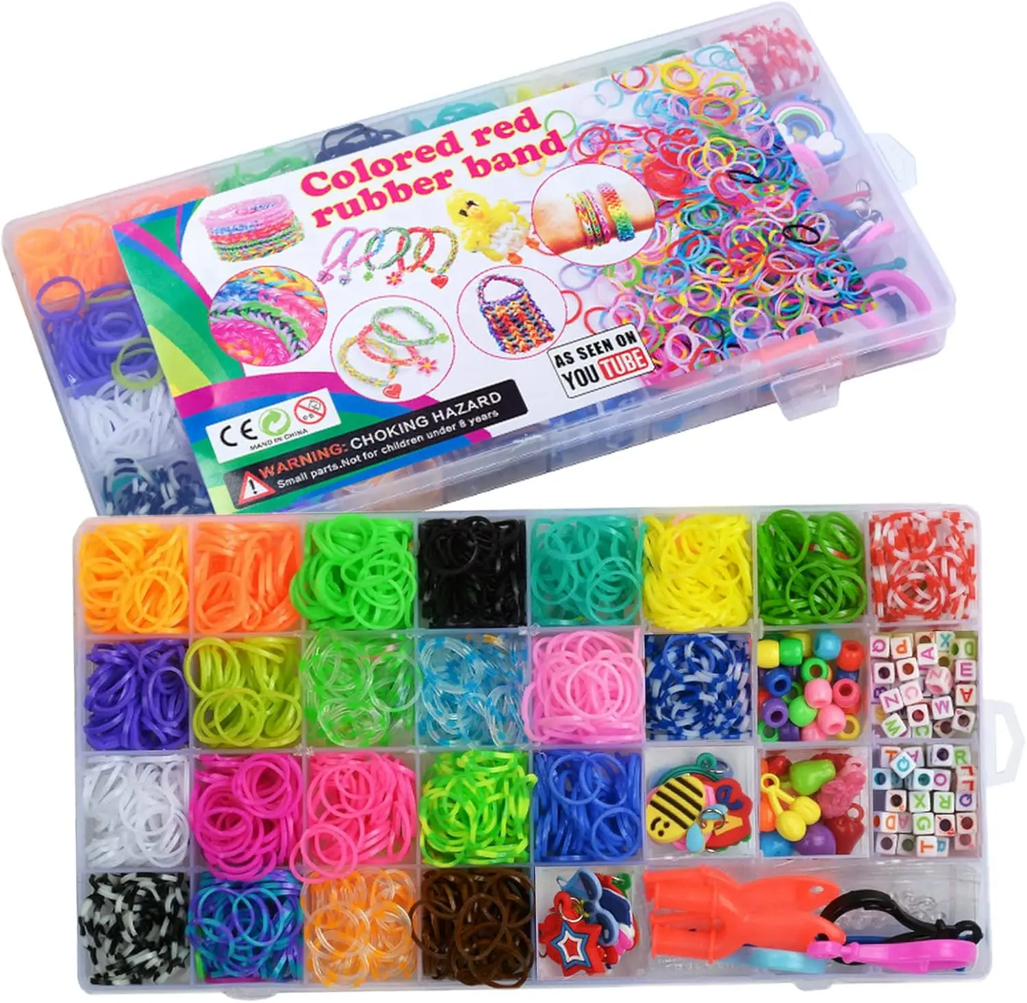 1500pcs Rubber Band Bracelet Kit Rubber Loom Bands Bracelets Making Refill Loom Kit For Kids Weaving DIY Crafting Gift