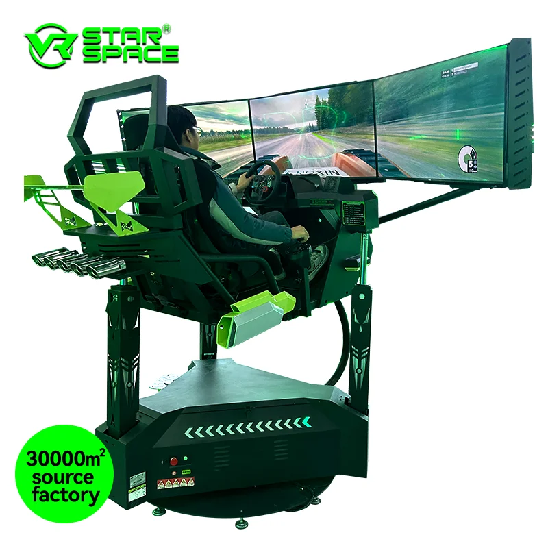 Star Space VR Machine Manufacturer 3 Screen Car Driving Racing Game Simulator  3+1 Axis Racing Simulator