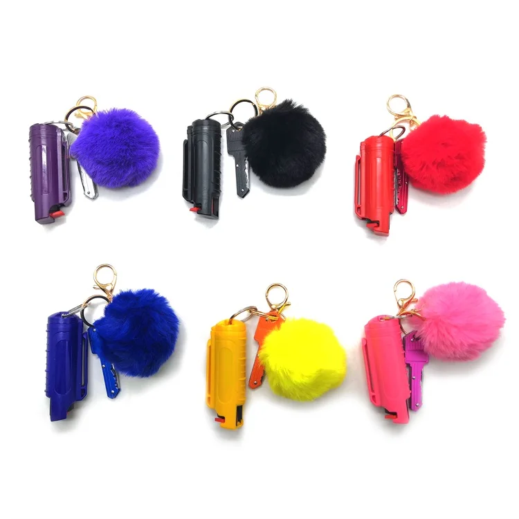 
20ml Self Defense Pepper Spray Keychain Cute with Knife key chain mace Hard Case Plastic Shell Pink Pepper Spray for women 