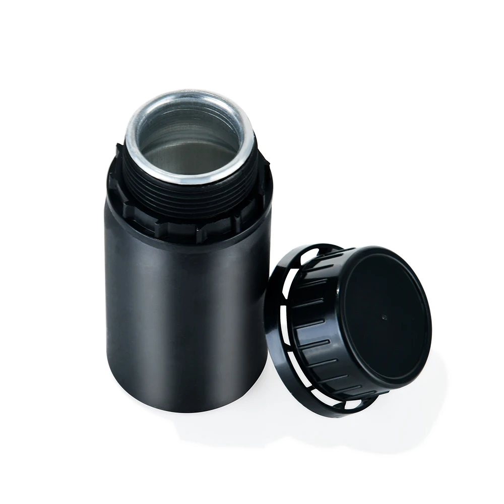 Wholesale High quality Cosmetic Container 50ml 100ml 250ml 500ml  Empty Container Black Aluminum Bottles With Anti-theft Cap
