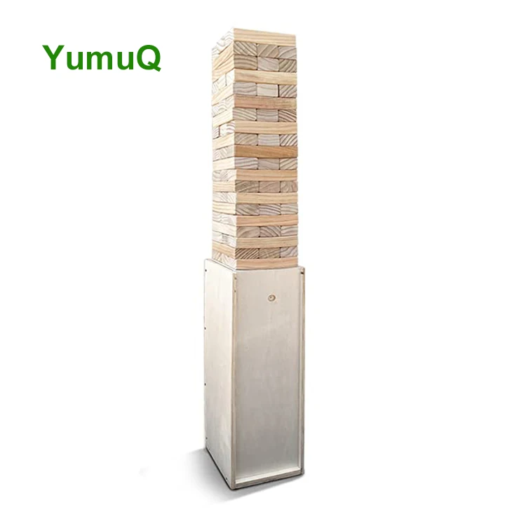 YumuQ Wholesale Wooden Giant Building Toys Tumbling Tower Blocks Stacking Game Pine Wood 54