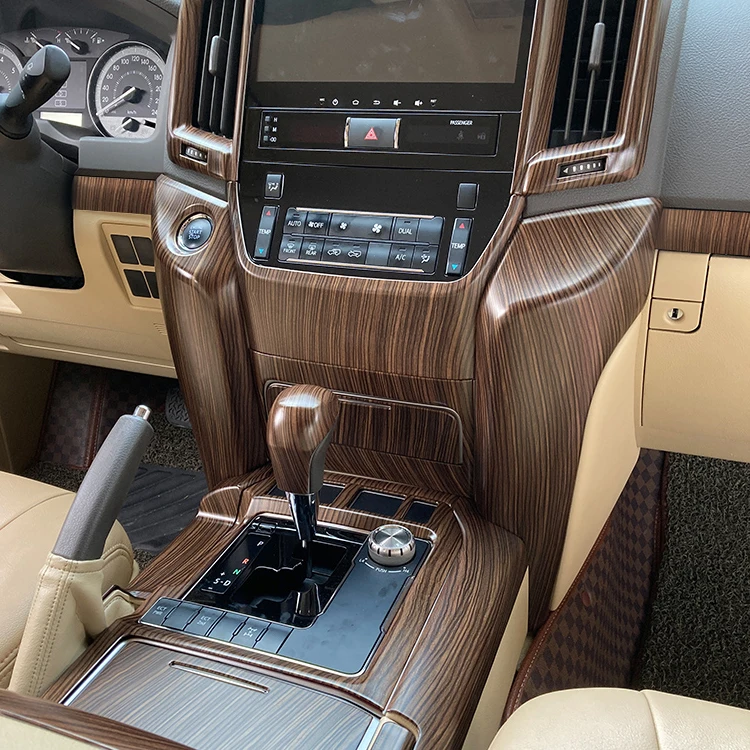 Car Decoration Accessories Wooden Dashboard Panel Dashboard Cover Interior Door Trim For 2016-2020 land cruiser