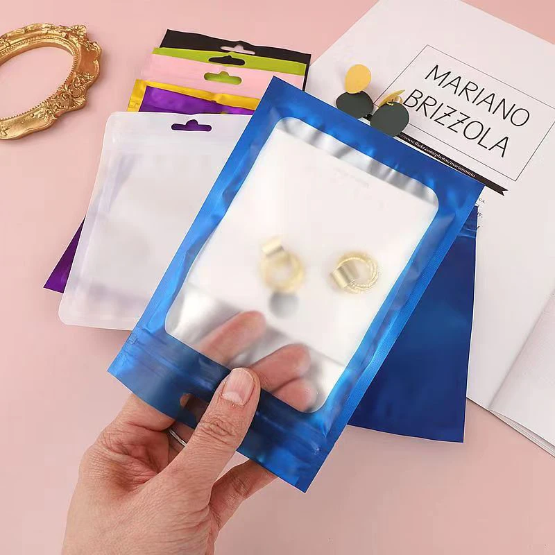 Hot sale resealable ziplock pouch accessories packaging Bag White Pouch With Window