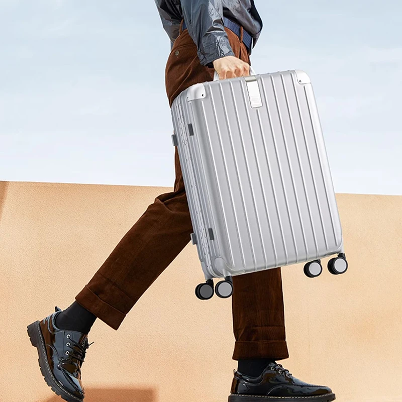 Hanke PC carry-ons suitcase aluminum frame luggage bag 20 24 26 28 inch luggage sets 3 pieces