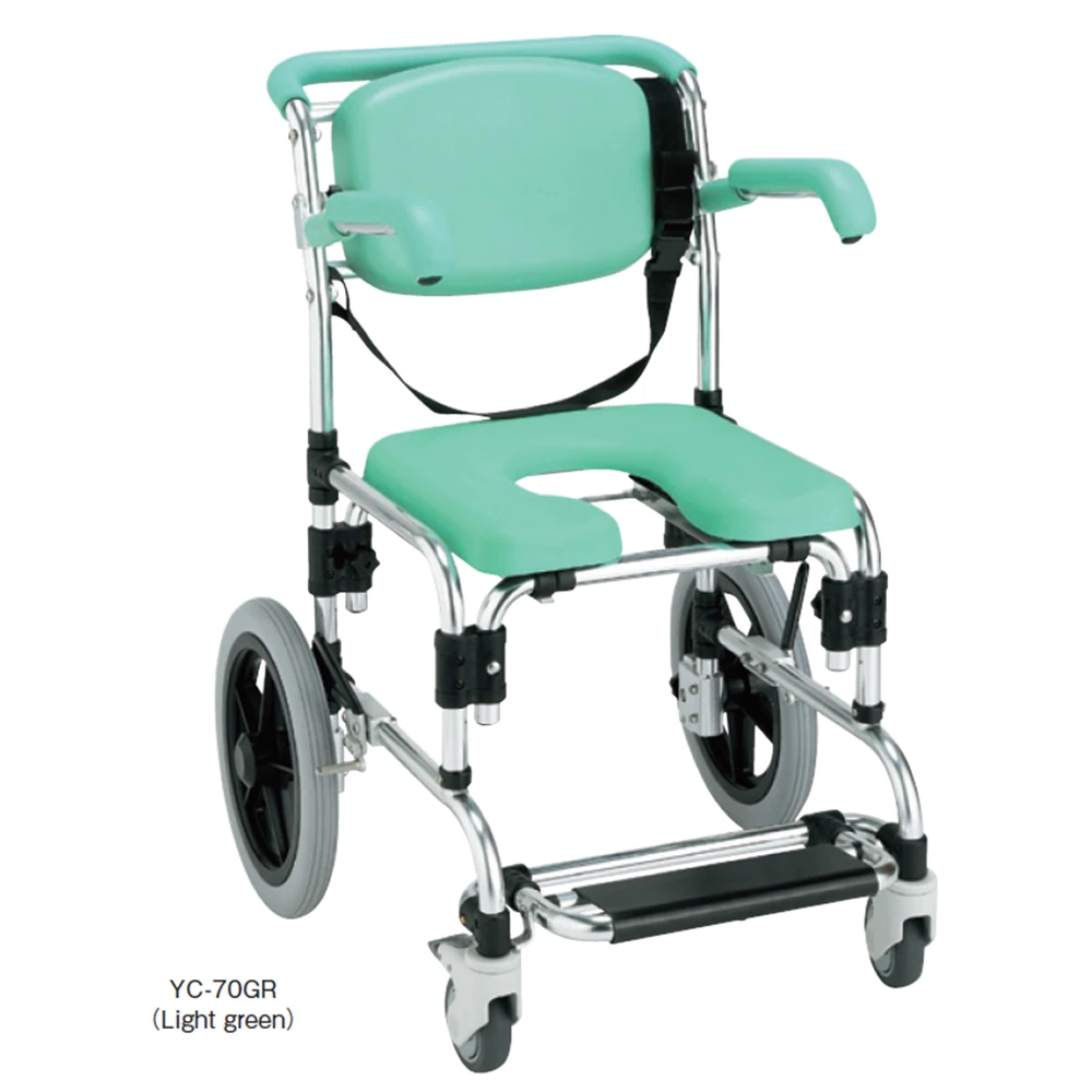 Adjustable armrests patient transfer toilet chair commode wheelchair