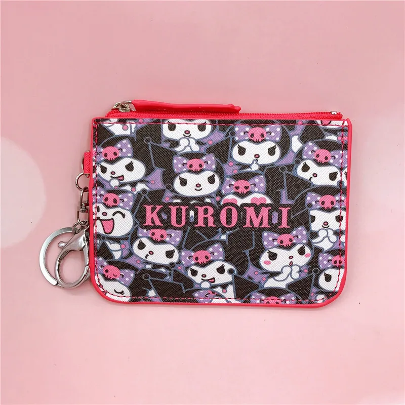 Sanrio Cartoon Coin Purse Kurumi Cinnamoroll Dog Work Badge Sleeve Work Card Sleeve Badge with Key Ring Coin Card Bag Wallet