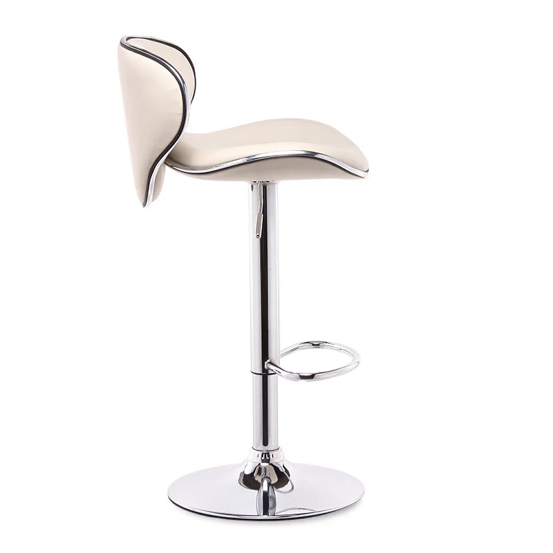 Fashionable adjustable best price pu modern swivel barstool leather cross back chair bar