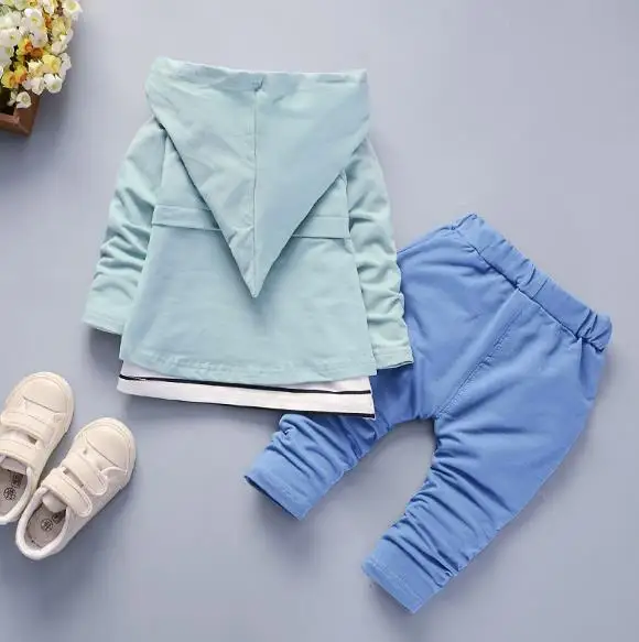 Высококачественная Осенняя детская эксклюзивная одежда, 3 предмета, повседневный комплект детской одежды