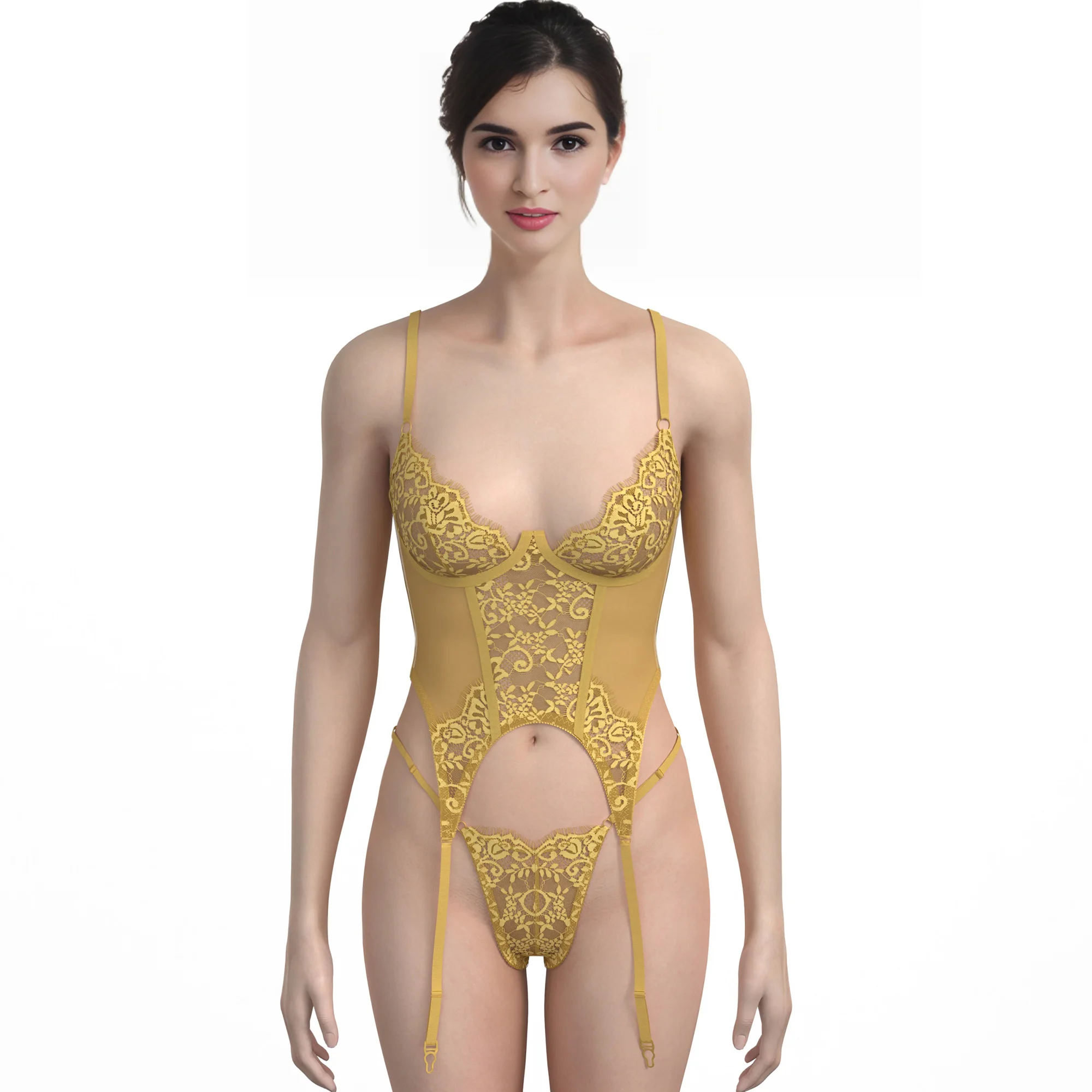 Sexy Lace Lingerie sets Custom Transparent hollowed-out open Fashion Jumpsuits For Women