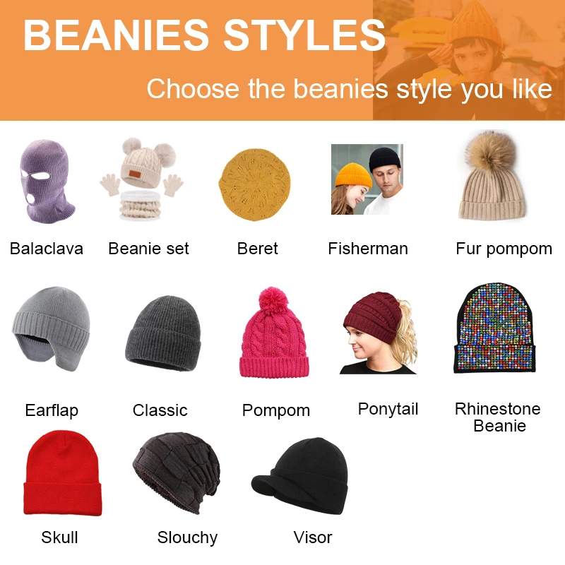 Wholesale New Winter Hats for Woman Thicker Beanies Knitted Cap Girls Autumn Beanie Hats Fleece-lined Warmer Bonnet Casual Cap