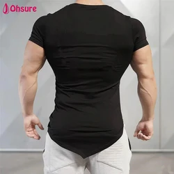 custom shirts mens plain tee clothing male athletic apparel gym t shirt quick fit t-shirt mens muscle sports tshirts