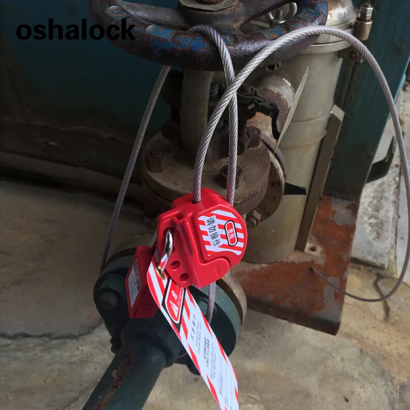 Universal Multipurpose Zenex Adjustable Safety Cable Lockout Device with insulated 6mm diameter vinyl-coated steel cable