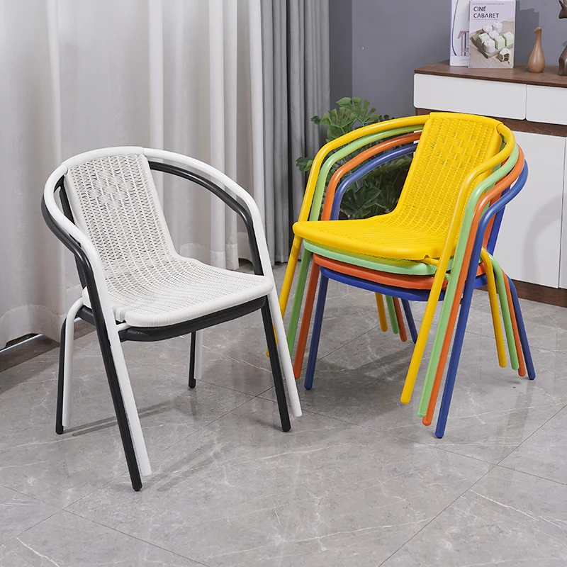 Outdoor Chairs Garden Furniture Black  Plastic Rattan Chair